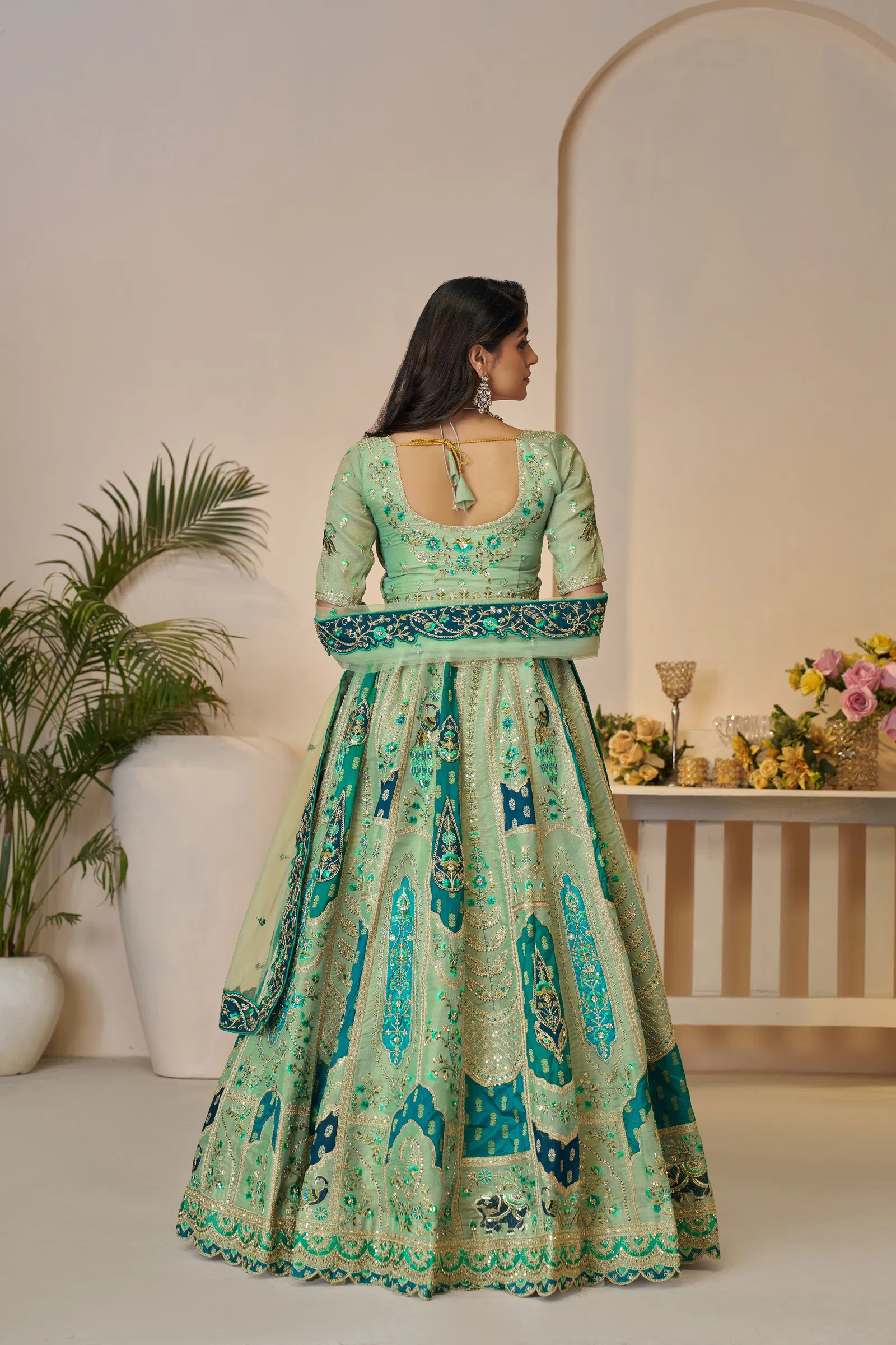 Kf 492 Green Banarasi Silk Indian Bridal Lehenga Best Wholesale Shop In Surat